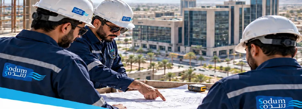 صورة تعريفية من ملف سدم لفريق هندسي في موقع بناء